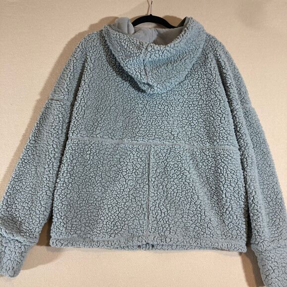 prAna Fleece Hoodie Women's XL Light Blue 1/2 Zip Pullover Heavyweight Gorpcore - Picture 5 of 7